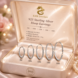 925 Silver and Gold Round Beads Women's Earrings Gold Plated Luxury Simple Waterproof Gift Jewellery