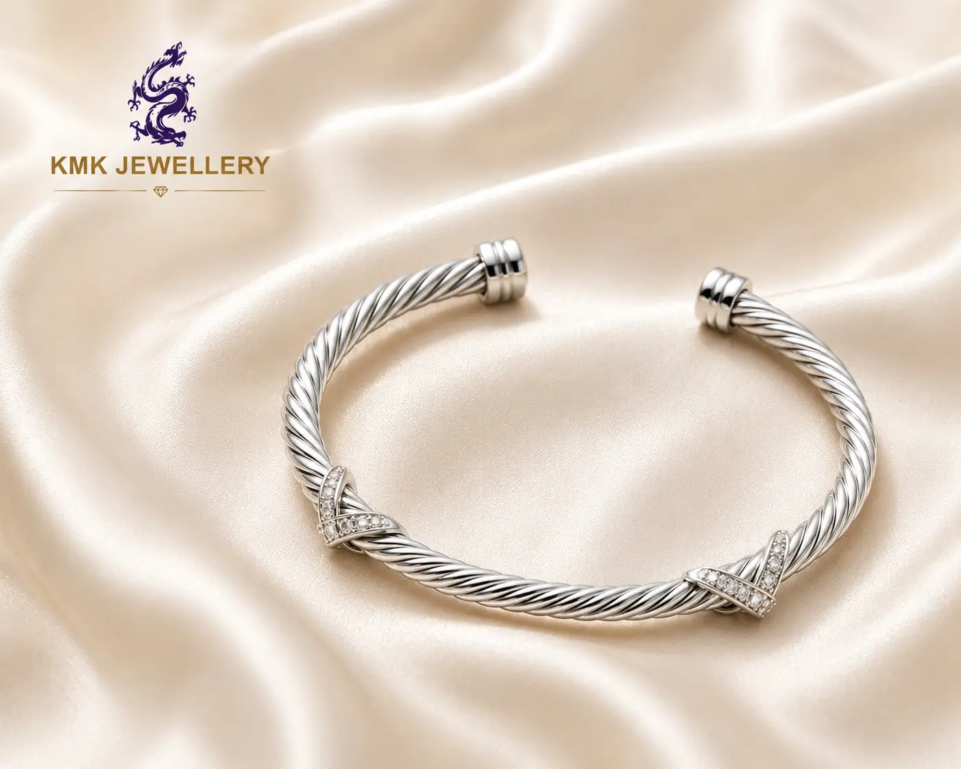 925 Sterling Silver Cylindrical Cross-Tie Natural Temperament Retro Luxury Jewellery Bangle - Image 6