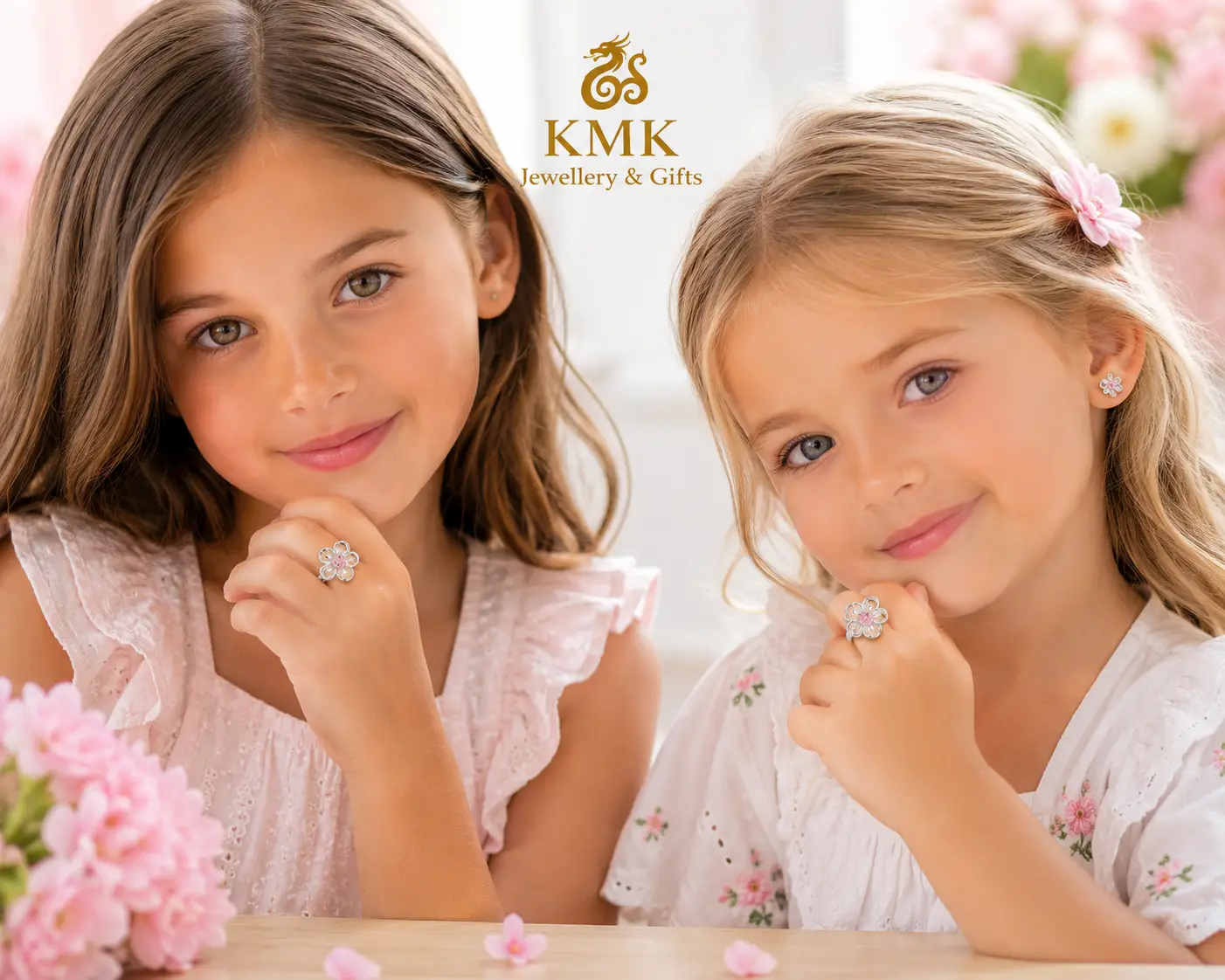 925 Sterling Silver Pink Flower Jewellery for Young Girls - Image 5