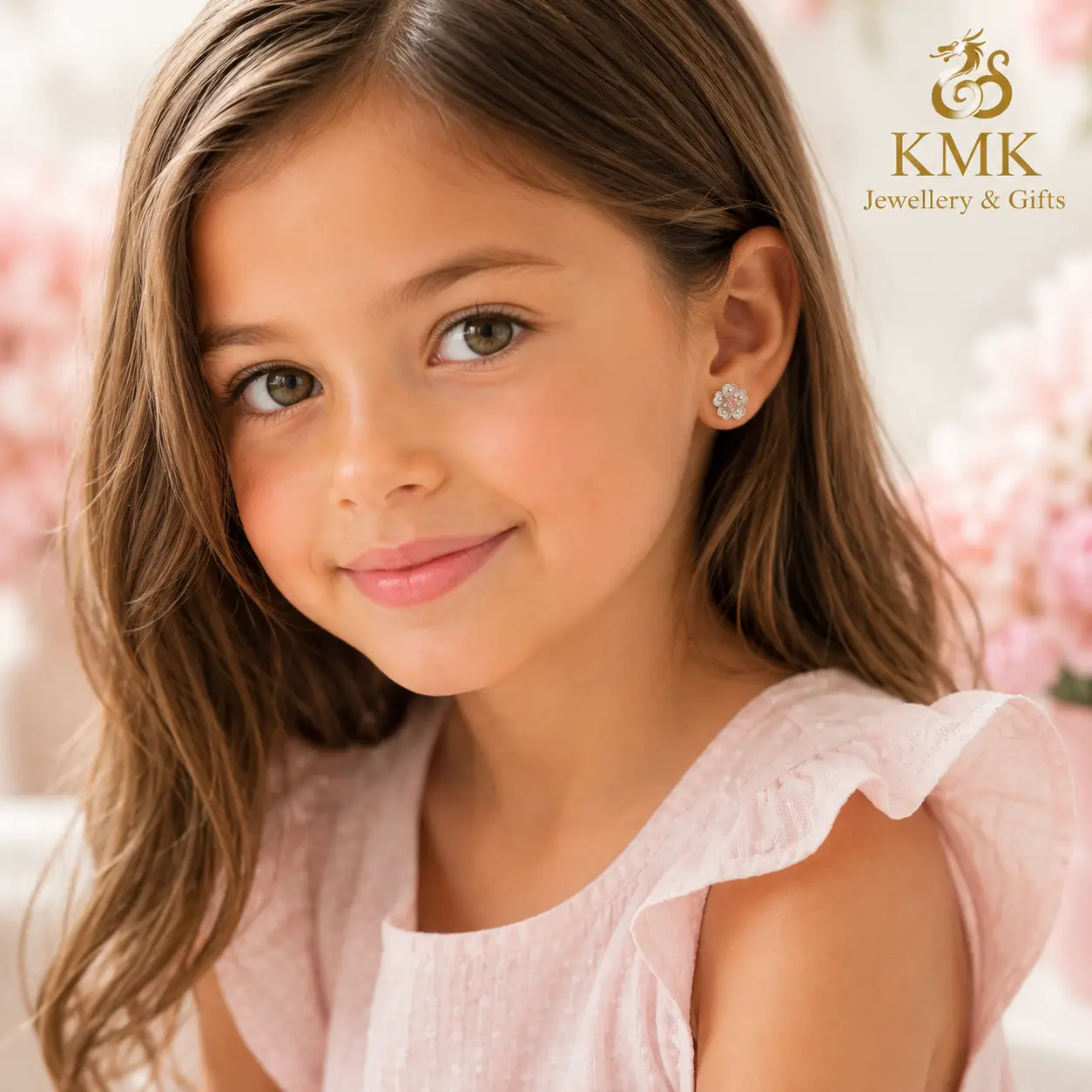 925 Sterling Silver Pink Flower Jewellery for Young Girls - Image 3