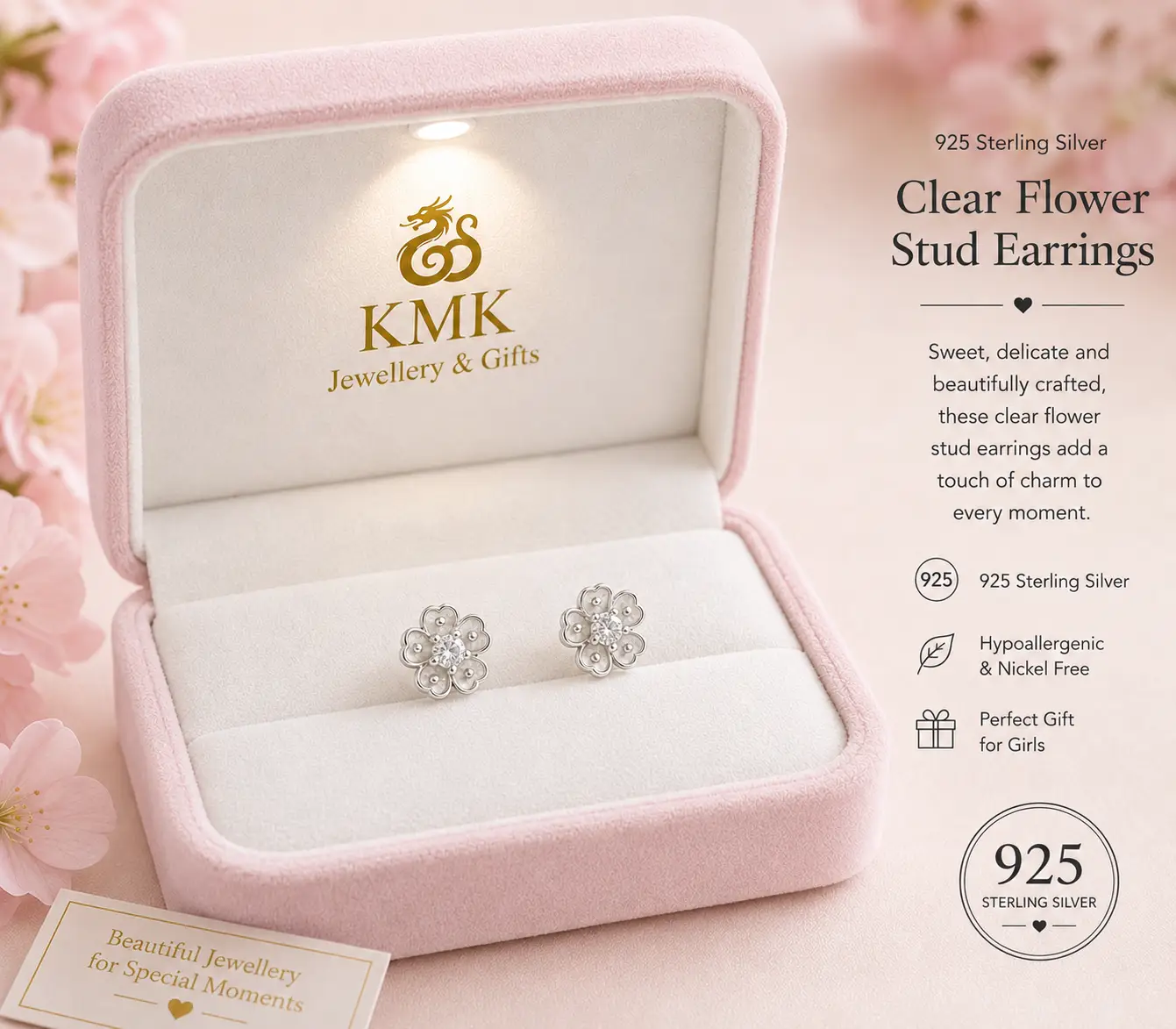 925 Sterling Silver Clear Flower Jewellery Collection for Young Girls - Image 2