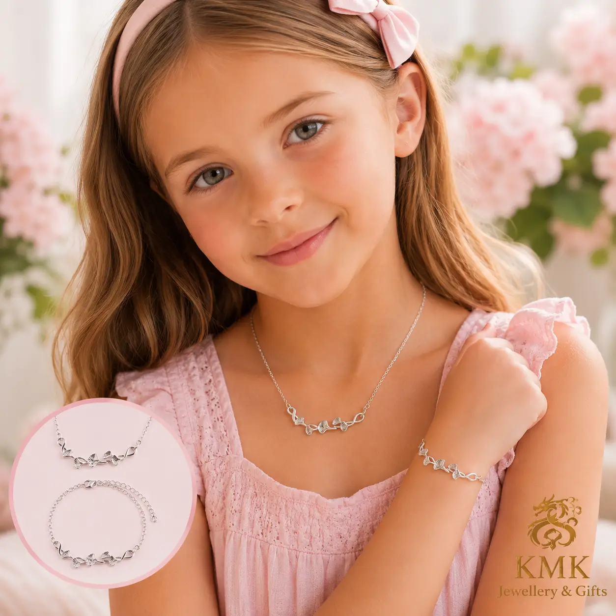 925 Sterling Silver Leafy Jewellery Set for Young Girls - Image 7