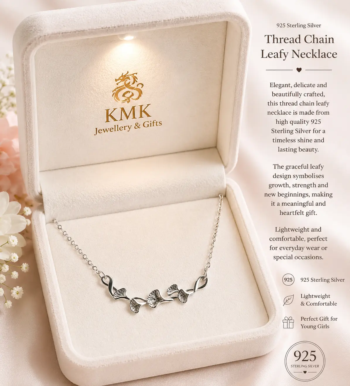 925 Sterling Silver Leafy Jewellery Set for Young Girls - Image 6