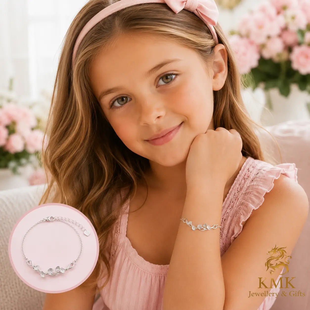 925 Sterling Silver Leafy Jewellery Set for Young Girls - Image 5