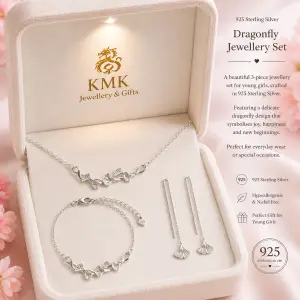 925 Sterling Silver Leafy Jewellery Set for Young Girls