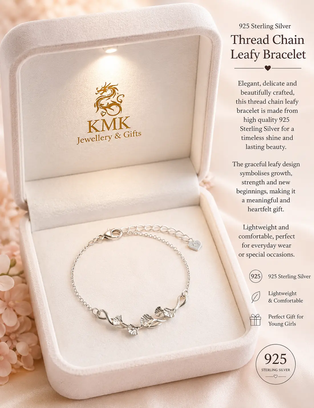 925 Sterling Silver Leafy Jewellery Set for Young Girls - Image 4