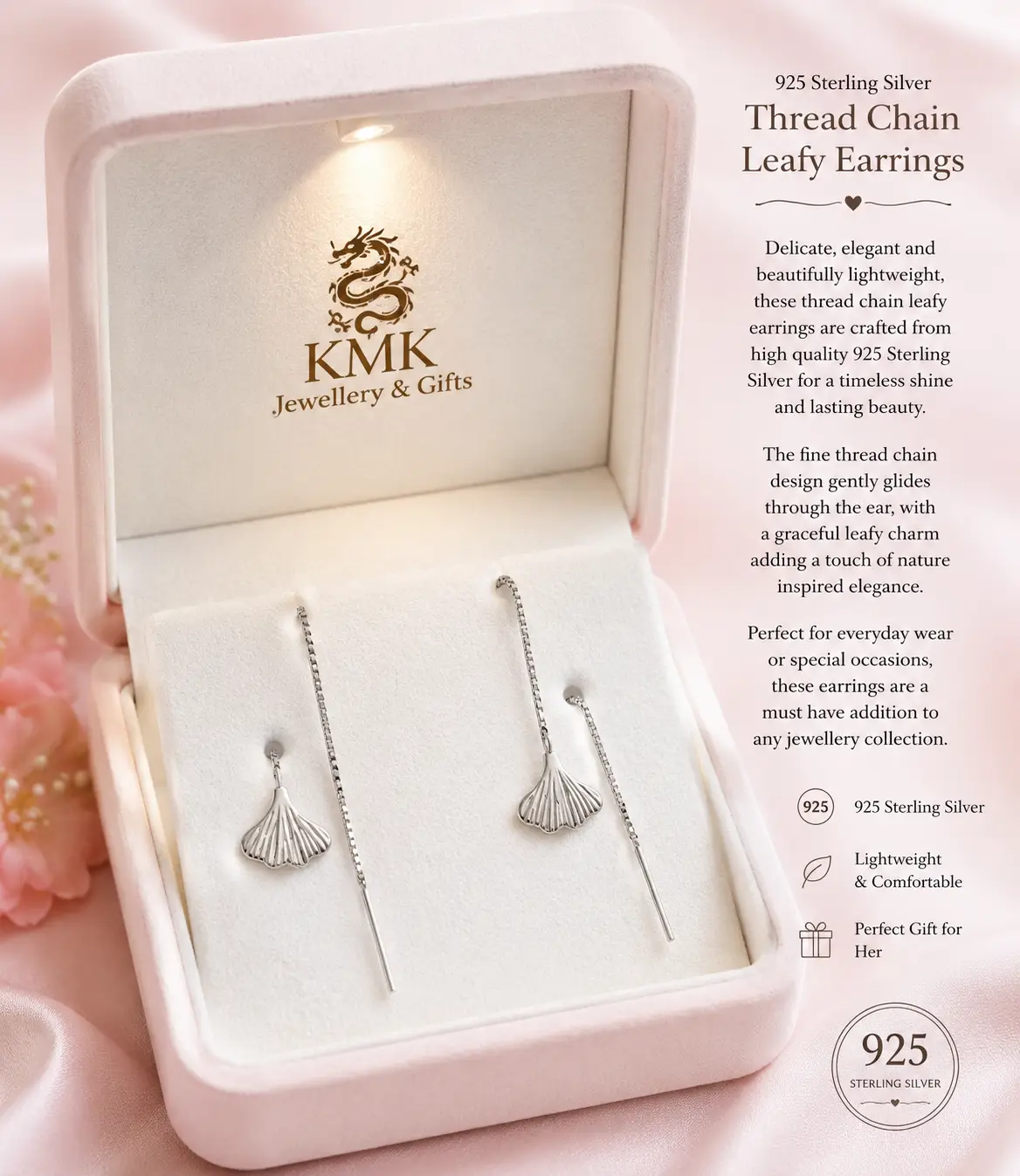 925 Sterling Silver Leafy Jewellery Set for Young Girls - Image 2