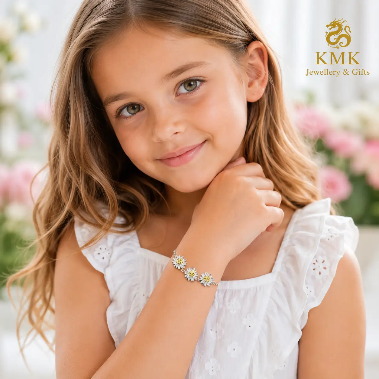 925 Sterling Silver Daffodil Jewellery Set for Young Girls - Image 4
