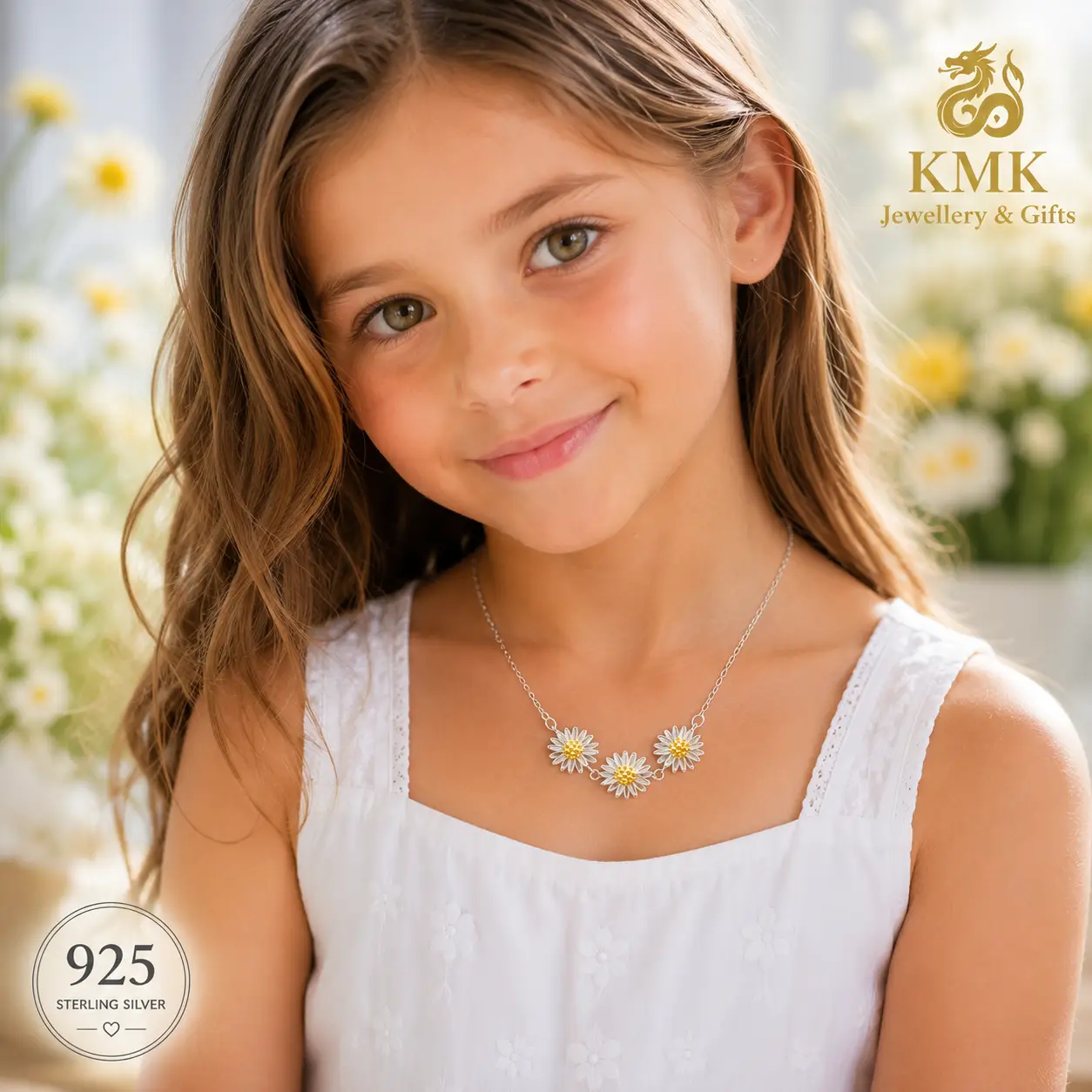 925 Sterling Silver Daffodil Jewellery Set for Young Girls - Image 6