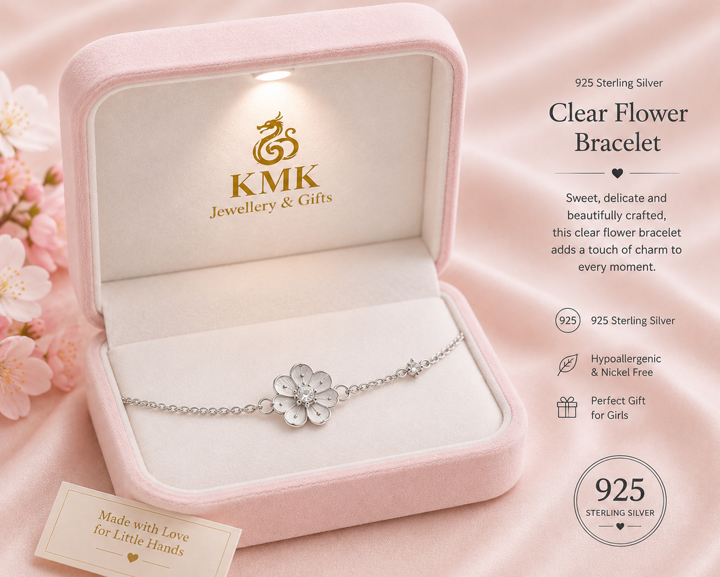 925 Sterling Silver Clear Flower Jewellery Collection for Young Girls - Image 6