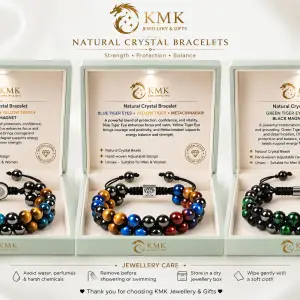 8MM Blue Tiger Eye Stone Black Magnet Bracelet Double Layer Hand-woven Black Agate Double Row Bracelet for Men and Women