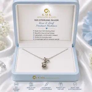 925 sterling silver girls rose pendant necklace