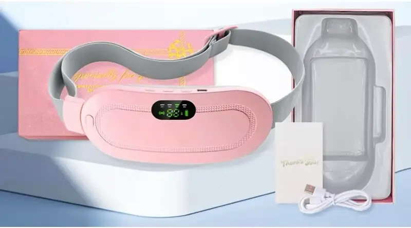 Hot Compress Vibration Abdominal Massage Instrument Stomach Pain Cold Smart Relieve Period Cramp Pain Heating Warm Palace Belt - Image 8