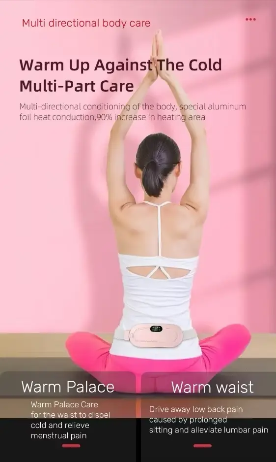 Hot Compress Vibration Abdominal Massage Instrument Stomach Pain Cold Smart Relieve Period Cramp Pain Heating Warm Palace Belt - Image 5