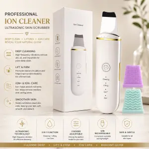 Professional Facial Dead Skin Peeling Sonic Cleaning Ultrasonic Skin Scrubber Blackhead Remover Face Spatula