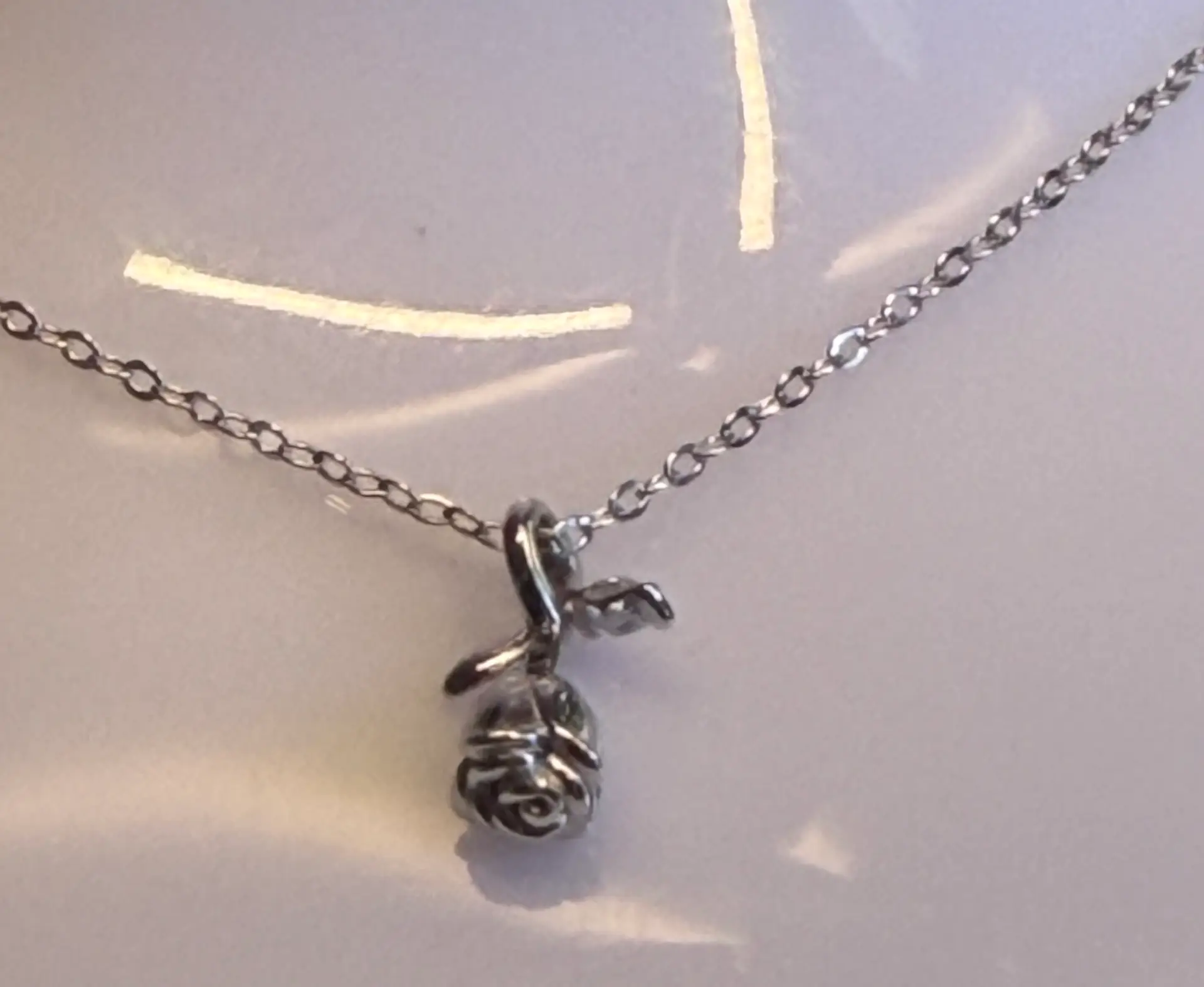 925 sterling silver girls rose pendant necklace - Image 7