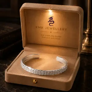 Men's 925 Sterling Silver Concave Rhombus Design Bracelet