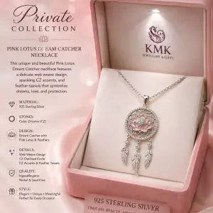 Private collection this unique beautiful Lotus flower 925 Sterling silver Dream Catcher